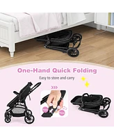 Costway Baby 2 1 Foldable Stroller Travel Newborn