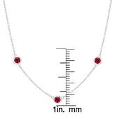 Lab Grown Ruby Bezel Station 18" Collar Necklace (1 ct. t.w.) in Sterling Silver