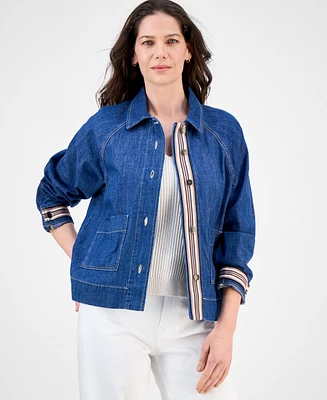 Nautica Jeans Women's Raglan-Sleeve Denim Jacket