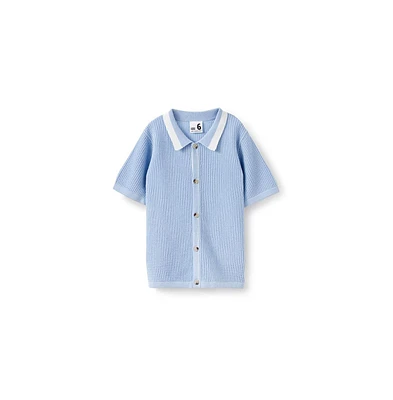 Cotton On Boys Little/Big Knitted Short Sleeve Shirt