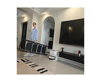5 Step Lightweight Folding Ladder with Wide Anti-Slip Pedal and Safety Handle, Multi-Purpose Steel Step Ladder