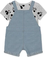 Disney Baby Boys Mickey Mouse T-Shirt & Shortall, 2 Piece Set