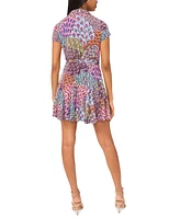 Msk Petite Button-Front Tie-Waist Jersey Shirtdress