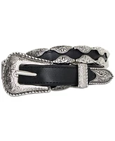 Good American Women's Skinny Faux-Leather Western Belt