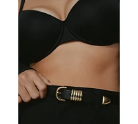 Good American Women's Faux-Leather Slim Five-Ring Belt
