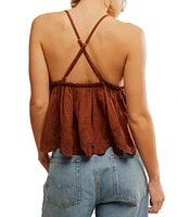 Free People Women's Sunny Days Cotton Embroidered Cami
