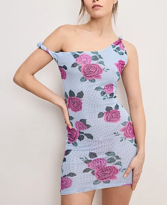 Good American Women's Floral Mesh Twist Dress Cover-Up