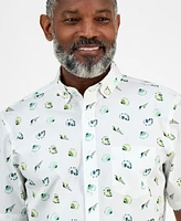Club Room Men's Short Sleeve Seashell Print Button-Down Shirt, Exclusively at Macy's