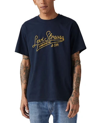 Levi's Men's Relaxed Fit Short Sleeve Script Logo Crewneck T-shirt