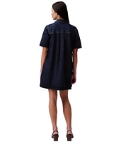 Calvin Klein Jeans Women's Relaxed Denim Mini Popover Dress