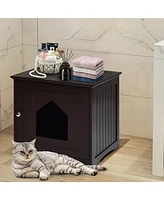 Gymax Weatherproof Multi-function Pet Cat House Outdoor Indoor Sidetable Nightstand