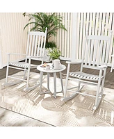 Weather-Resistant Acacia Rocking Chair – Outdoor High-Back Rocker with Ergonomic Design and Solid Base