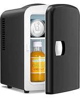 Cowsar Compact Refrigerator, Portable Mini Fridge, Skin Care 4L Capacity/6 Cans, for Bedroom, Car, Office & Dorm, Small Cooler for Cosmetics, Beverage