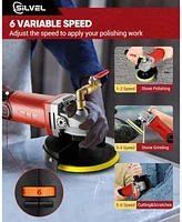 Silvel 860W Wet Polisher, 4 inch Wet Stone Polisher with 6 Variable Speeds, 110V Granite Polisher with 7 Diamond Polishing Pads for Granite, Marble, C