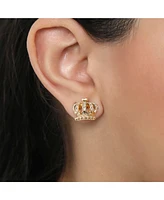 Juicy Couture Gold-Tone Crystal Crown Keychain & Earring Set