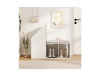 Shoe Bench with 6 Storage Compartments – Removable Seat Pad for Comfort and Entryway Organization