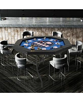 Foldable Poker Table with Padded Rails and Cup Holders