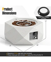 40000 Btu Hexagon Terrazzo Propane Fire Pit Table with Stainless Steel Burner