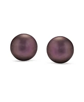 Bling Jewelry Set of 3 White Black Brown Freshwater Cultured Pearl Stud Earrings Silver 7MM