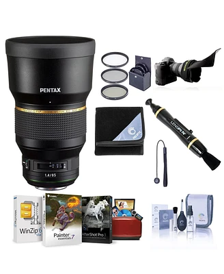 Pentax Hd Pentax-d Fa 85mm f/1.4 Ed Sdm Aw Lens, Bundle with ProOptic 82mm Filter Kit, Cleaning Kit, Lens Cap Tether, Lens Wrap, Lens Cleaner, Flex Le
