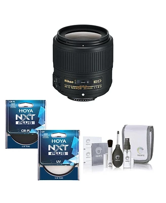 Nikon 35mm f/1.8G Ed Af-s Nikkor Lens, Bundle with Hoya 58mm Cpl+Uv Filter Kit, Cleaning Kit