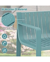 Patio Chairs Set of 4 Weather-resistant Plastic Outdoor Armchairs