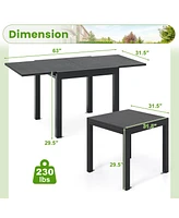 Adjustable Patio Expandable Dining Table for 4-6 Person