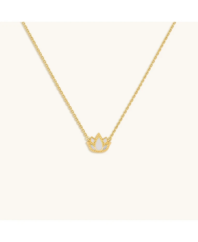 Enlightened Soul Lotus Mother Of Pearl Necklace
