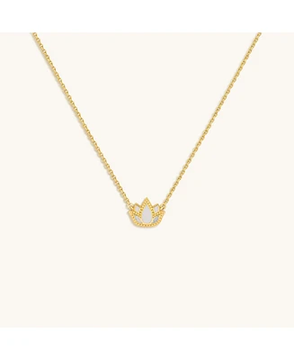 Enlightened Soul Lotus Mother Of Pearl Necklace