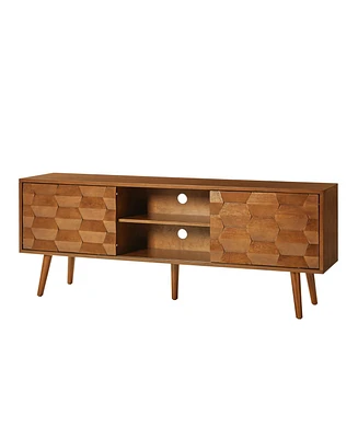 Mid century Modern Pierre Tv Stand with Flared Legs
