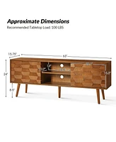 Mid century Modern Pierre Tv Stand with Flared Legs