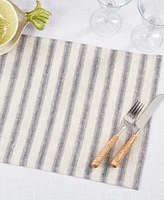 Saro Lifestyle Classic Striped Pure Linen Placemats, 14" x 20"
