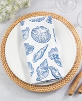 Saro Lifestyle Seaside Sea Shells Cotton Napkins, 20" x 20"