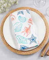 Saro Lifestyle Ocean Breeze Sea Shells Cotton Napkins, 20" x 20"