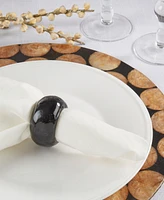 Saro Lifestyle Textured Capiz Napkin Rings, Set of 4