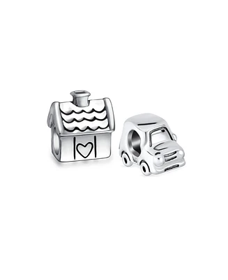 Bling Jewelry Set of 2 Suv Jeep Car and Sweet Heart New Homeowner Charm Bead Sterling Silver