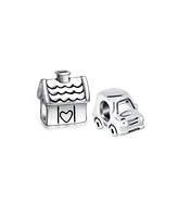 Bling Jewelry Set of 2 Suv Jeep Car and Sweet Heart New Homeowner Charm Bead Sterling Silver