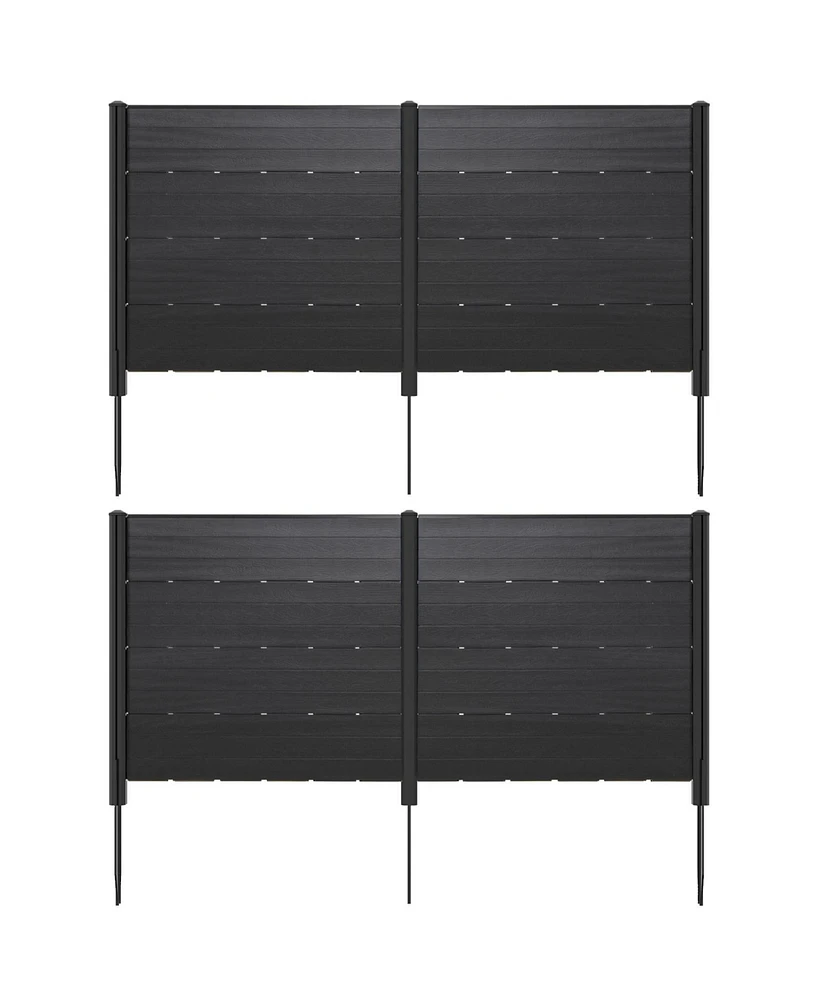 Outdoor Privacy Fence Screen with 5 Ground Stakes for Garden Yard Patio