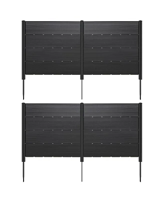 Outdoor Privacy Fence Screen with 5 Ground Stakes for Garden Yard Patio