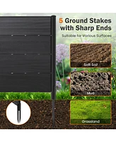Outdoor Privacy Fence Screen with 5 Ground Stakes for Garden Yard Patio