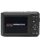 Kodak Pixpro Friendly Zoom FZ45-bk 16MP Digital Camera with 4X Optical Zoom 27mm Wide Angle and 2.7" Lcd Screen (BLack) + 4-Pack Rechargeable Aa Batte
