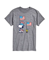 Airwaves Men's Peanuts Snoopy Woodstock Flag March Short Sleeve T-Shirt