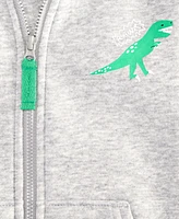 Epic Threads Toddler Boys Heather Fleece Dino Zip-Up Hoodie, Exclusively at Macy's