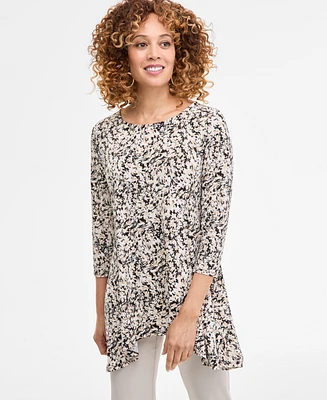 Jm Collection Women's Printed 3/4-Sleeve Knit Top, Exclusively at Macy's