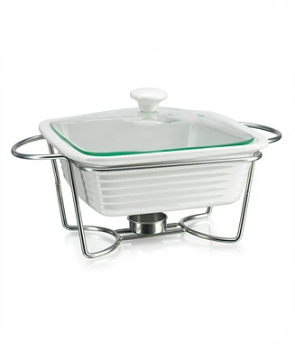 Godinger White Square Porcelain Baker With Stand