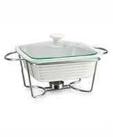 Godinger White Square Porcelain Baker With Stand