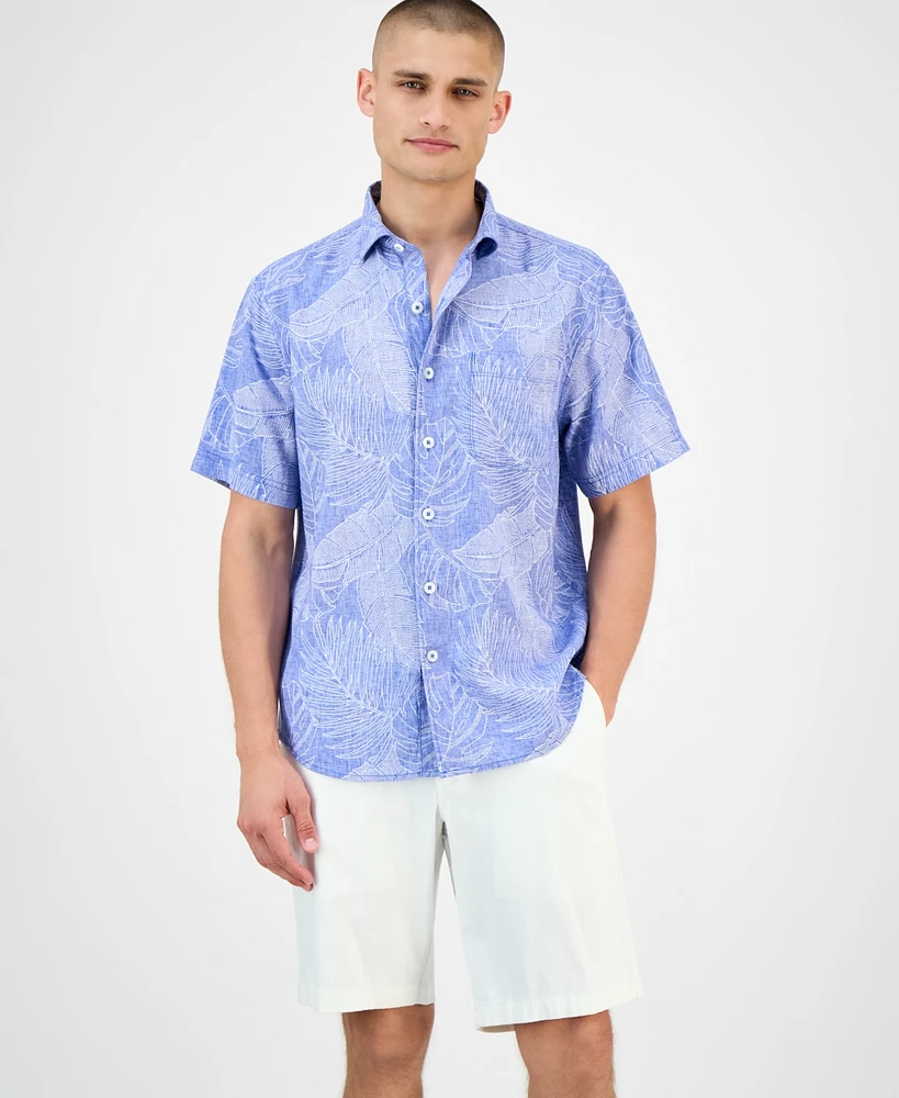 Tommy Bahama Men's Sand Desert Leaf-Print Linen Shirt