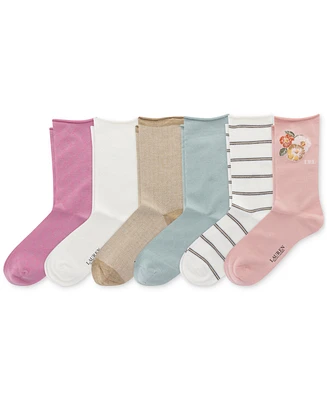 Lauren Ralph Lauren Women's 6-Pk. Placed Floral Roll-Top Socks L3232PK2