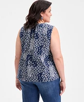 Style & Co Plus Printed Tank Top, Exclusively at Macy's