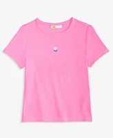 Epic Threads Little & Big Girls Floral Embroidery Rib T-Shirt, Exclusively at Macy's